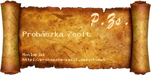 Prohászka Zsolt névjegykártya