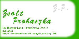 zsolt prohaszka business card