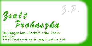 zsolt prohaszka business card